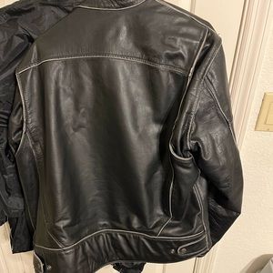 Mens motorcycle jackets. 1 leather 1 armored mesh